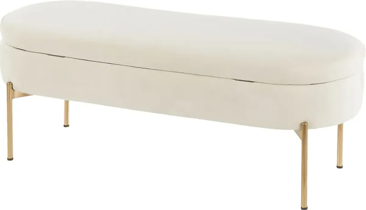 Chardan Cream Storage Bench