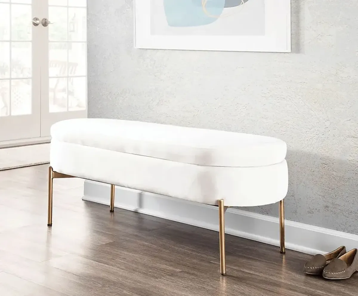 Chardan Cream Storage Bench