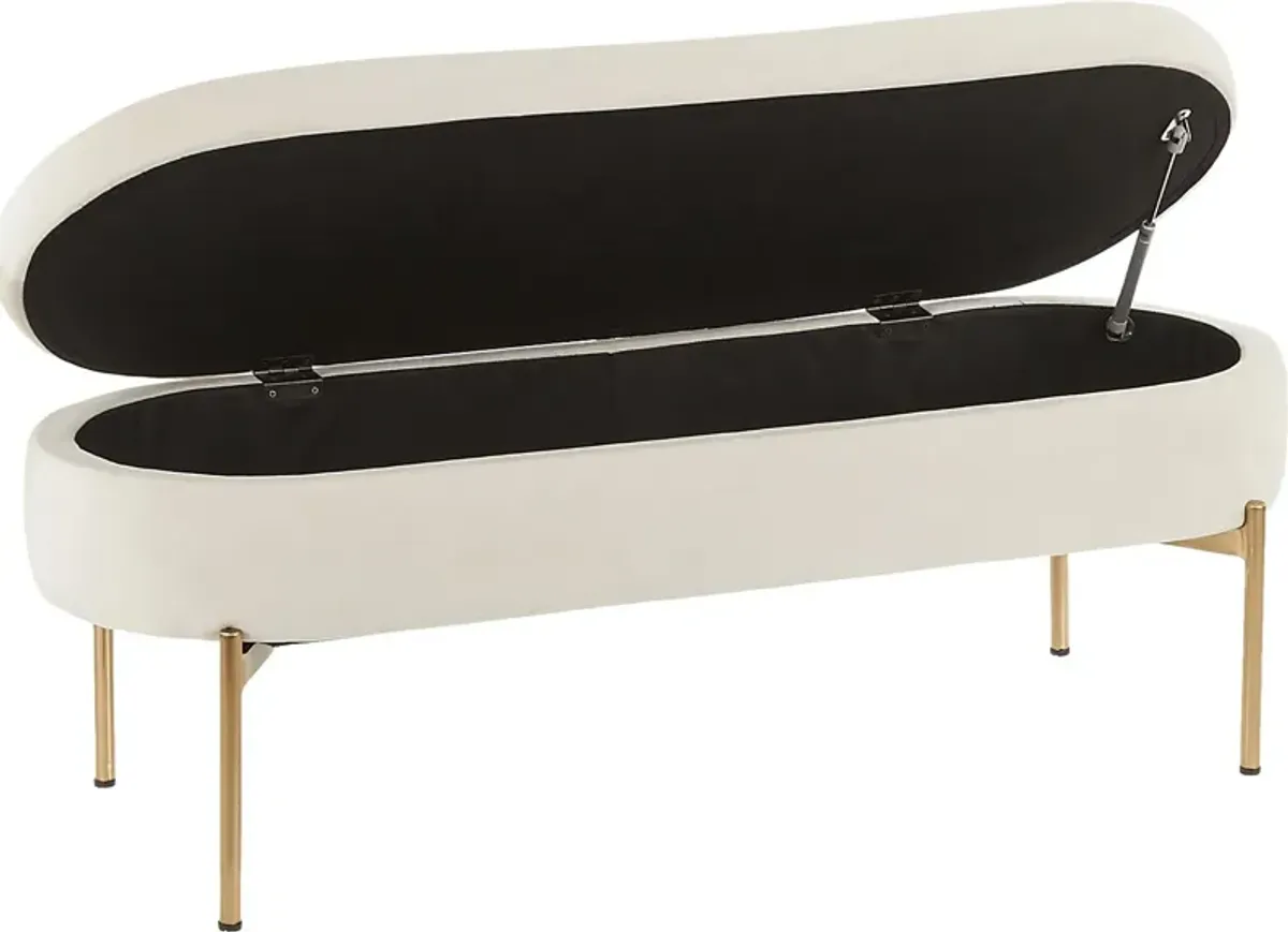 Chardan Cream Storage Bench