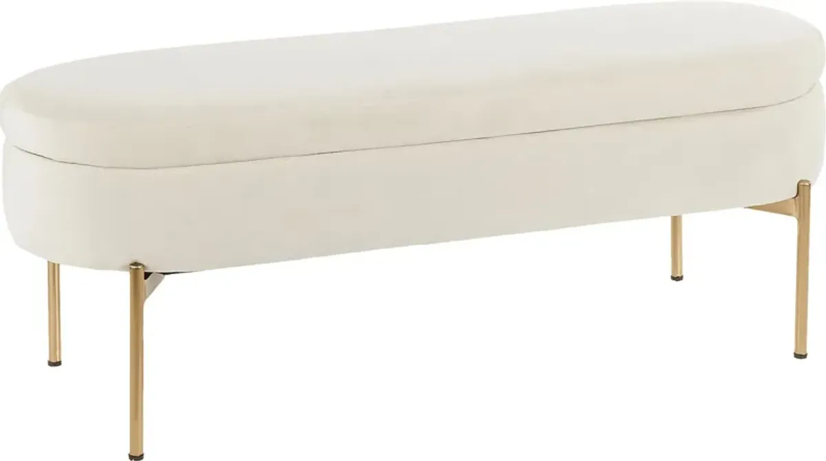 Chardan Cream Storage Bench