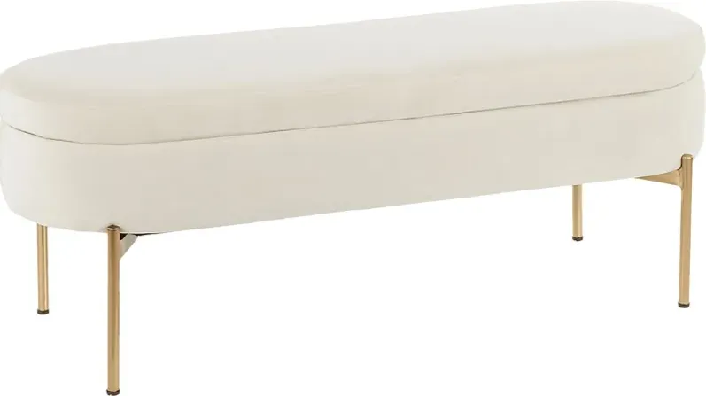 Chardan Cream Storage Bench