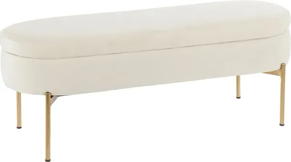 Chardan Cream Storage Bench