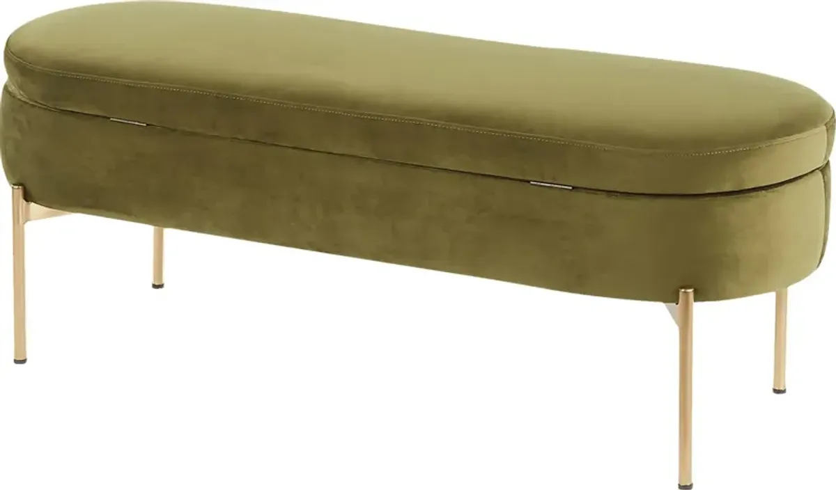 Chardan Green Storage Bench