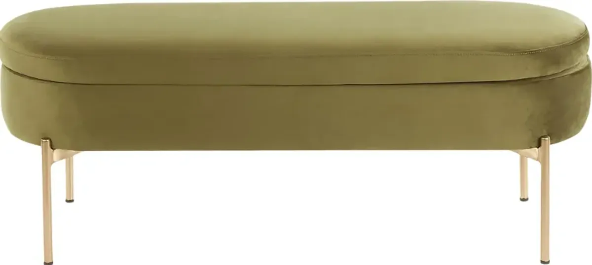 Chardan Green Storage Bench