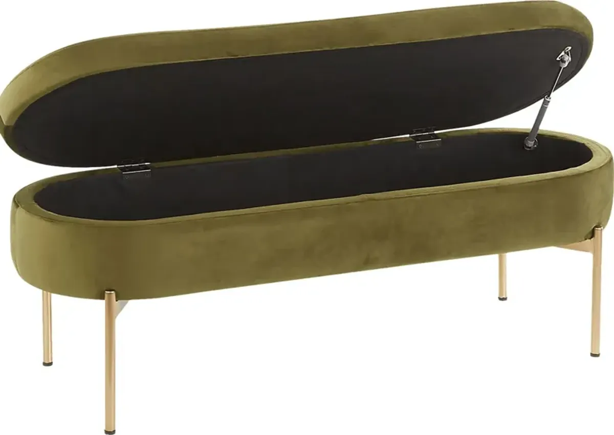 Chardan Green Storage Bench