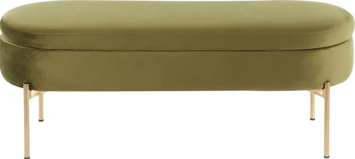 Chardan Green Storage Bench