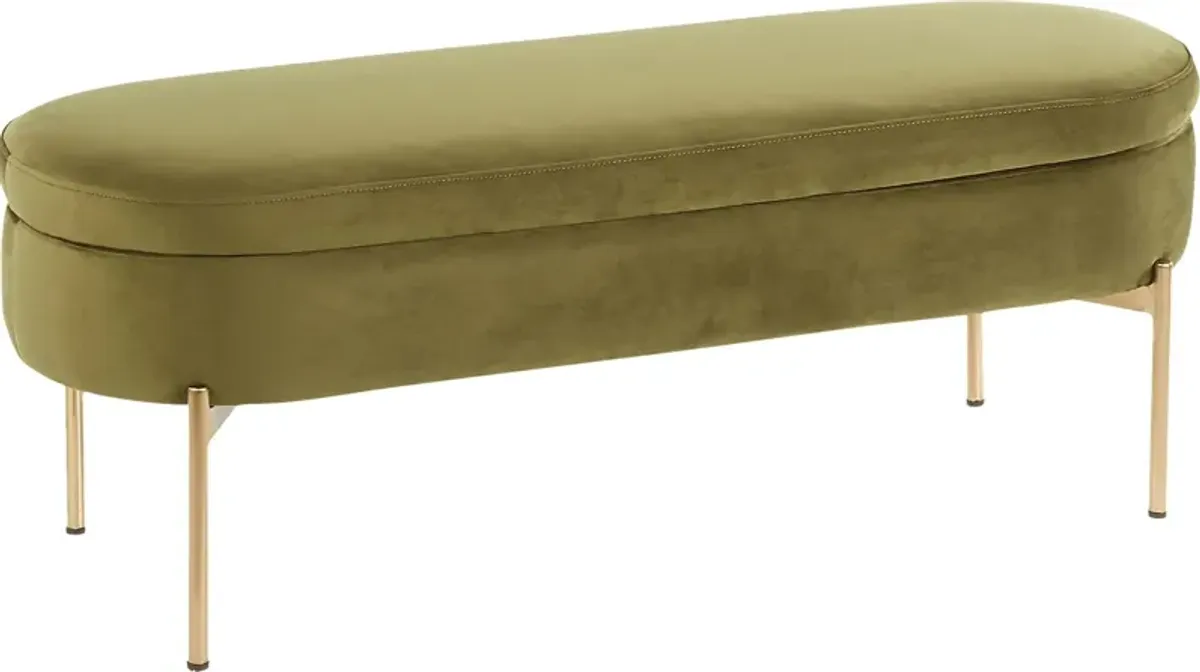 Chardan Green Storage Bench