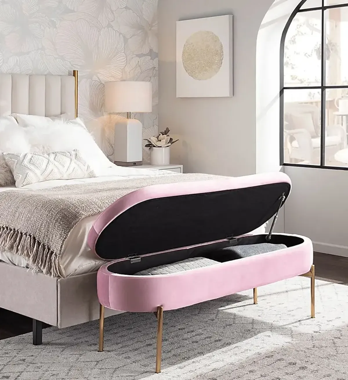 Chardan Blush Storage Bench