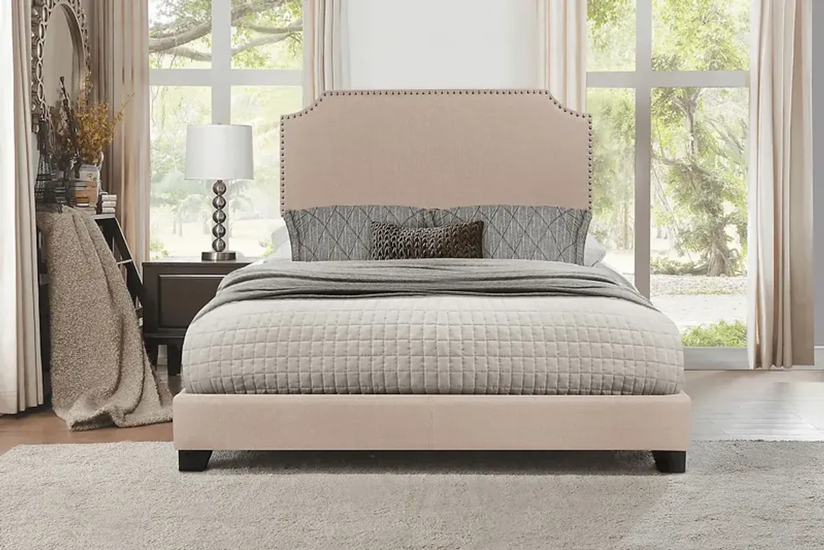 Carshalton Beige King Upholstered Bed