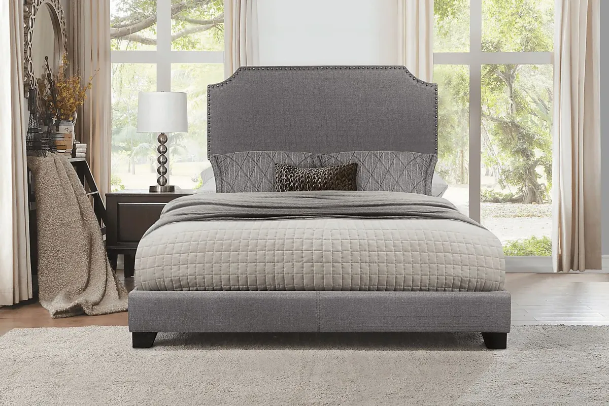 Carshalton Gray King Upholstered Bed