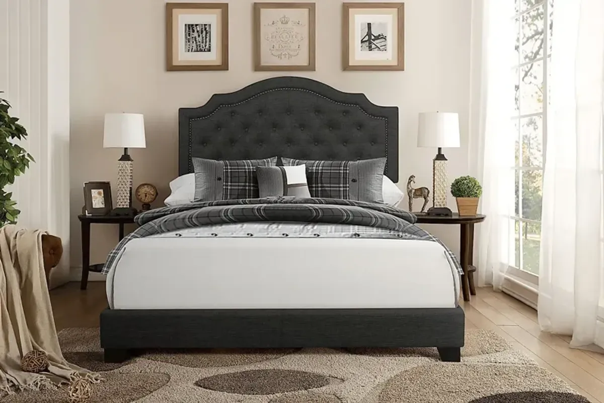 Bowerton Dark Gray King Upholstered Bed