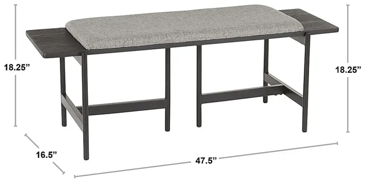 Cambronne Gray Accent Bench