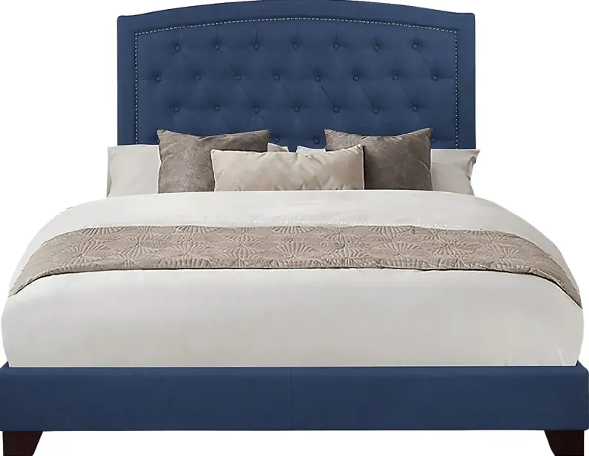 Juneberry Blue King Upholstered Bed