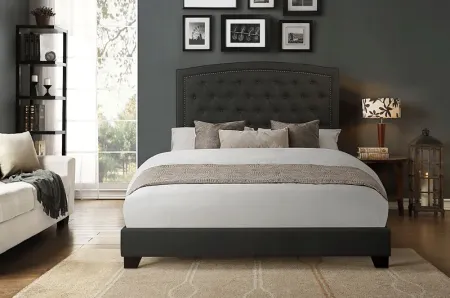 Juneberry Dark Gray King Upholstered Bed