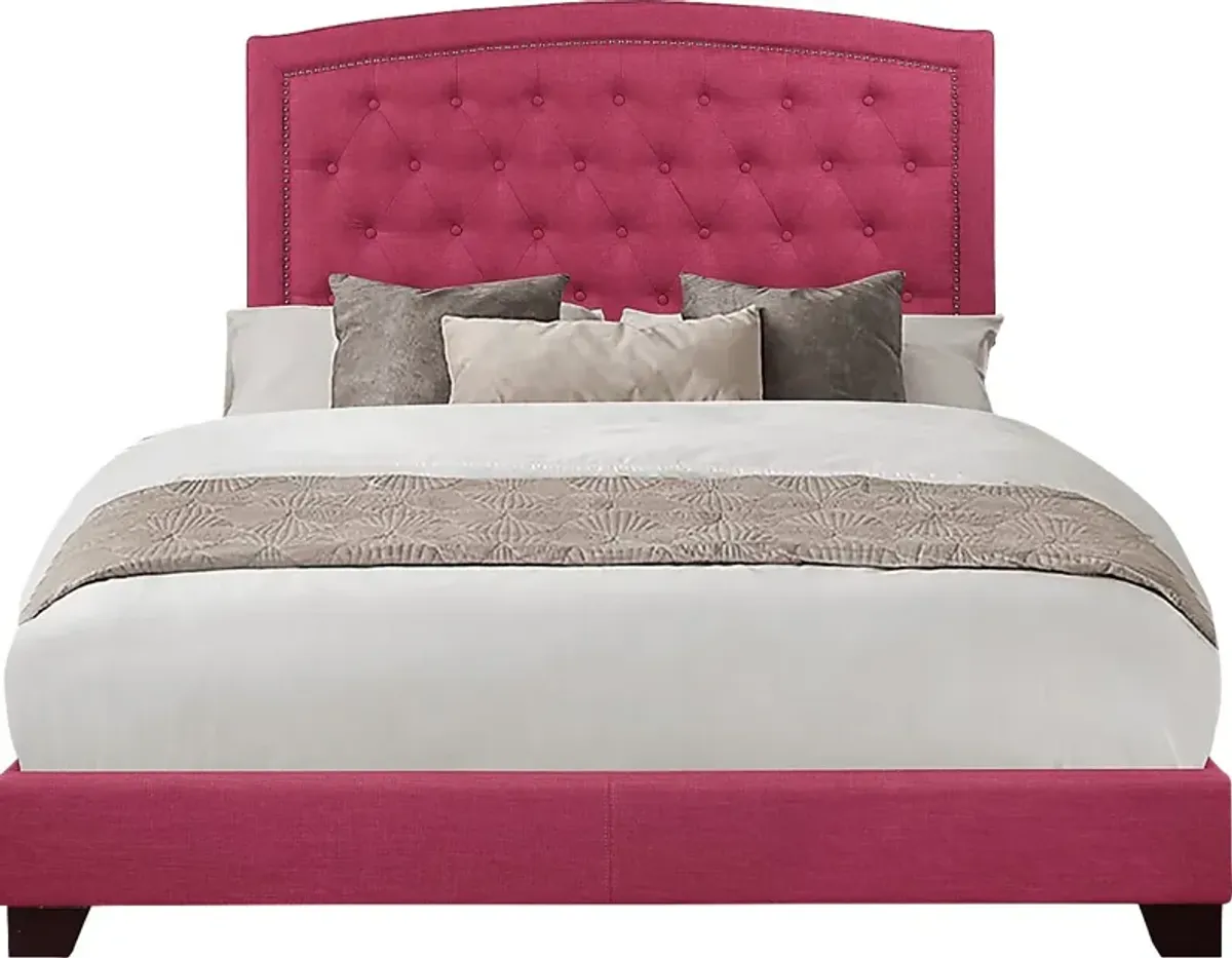 Juneberry Pink King Upholstered Bed