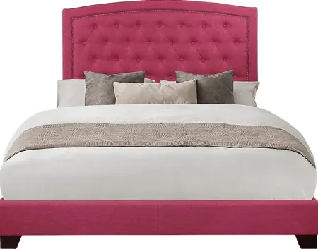 Juneberry Pink King Upholstered Bed