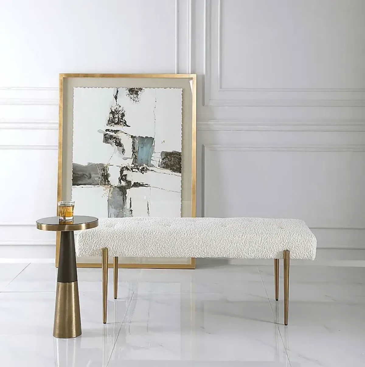 Bretdale White Accent Bench