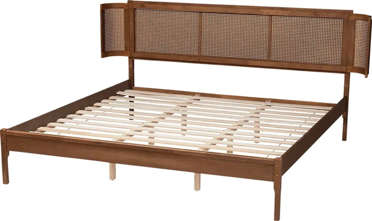 Mayme Brown King Platform Bed