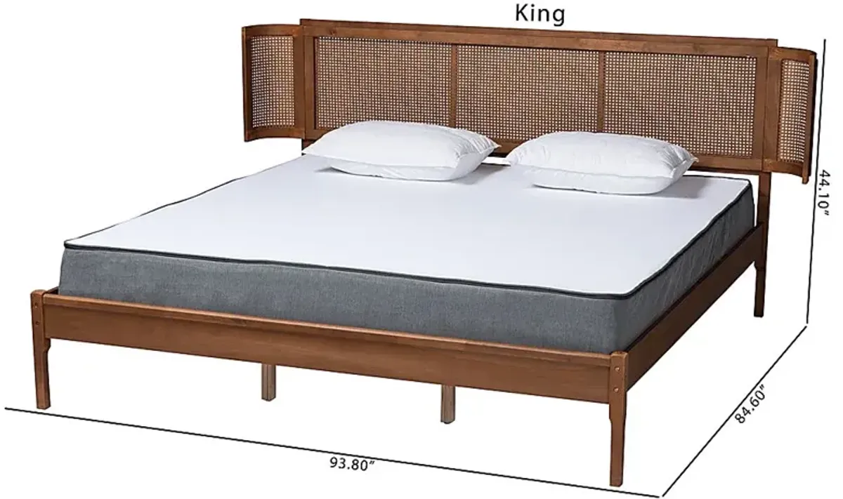 Mayme Brown King Platform Bed