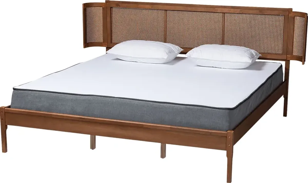 Mayme Brown King Platform Bed