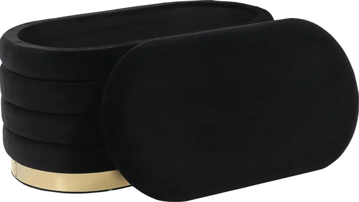 Moyra Black Storage Bench