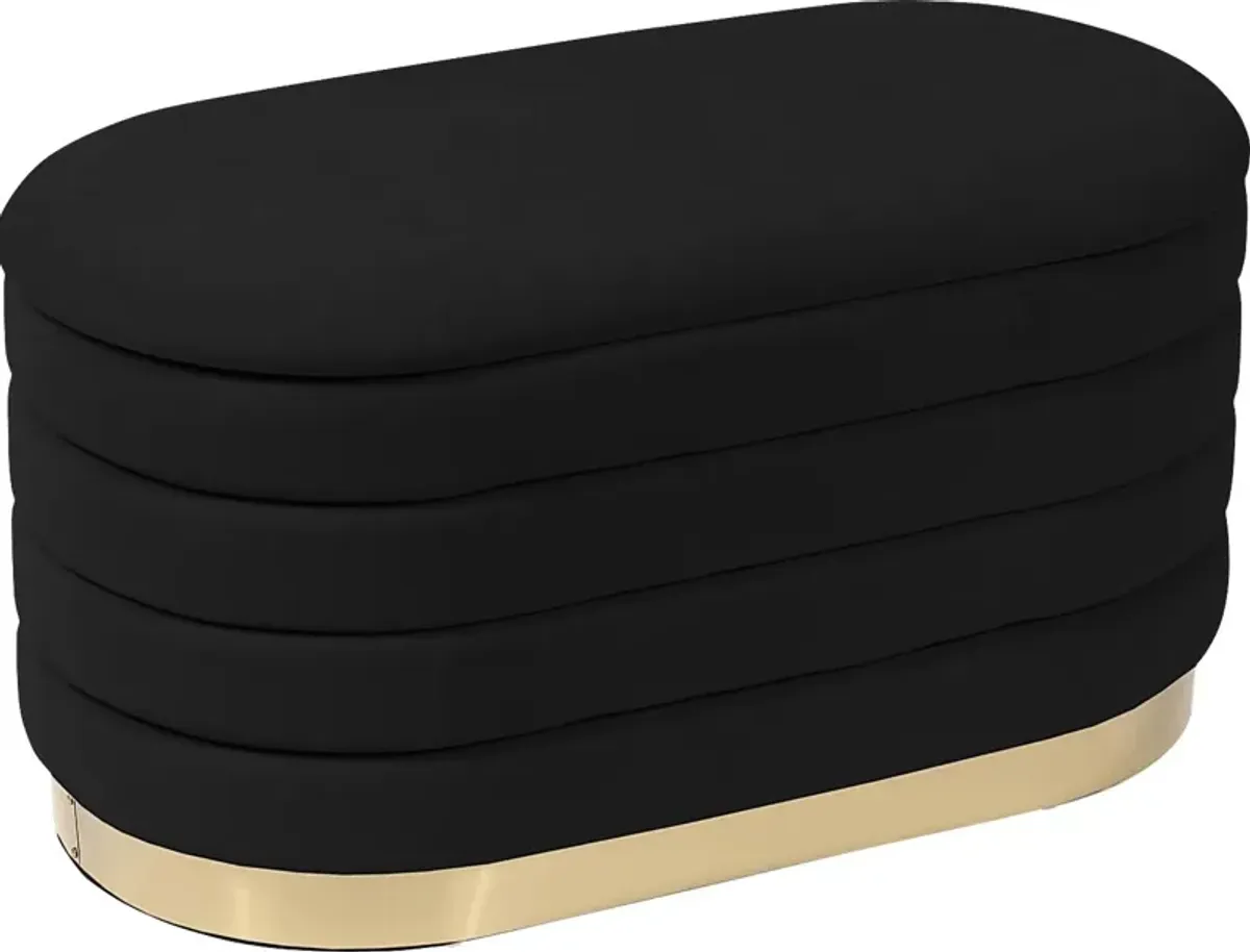 Moyra Black Storage Bench