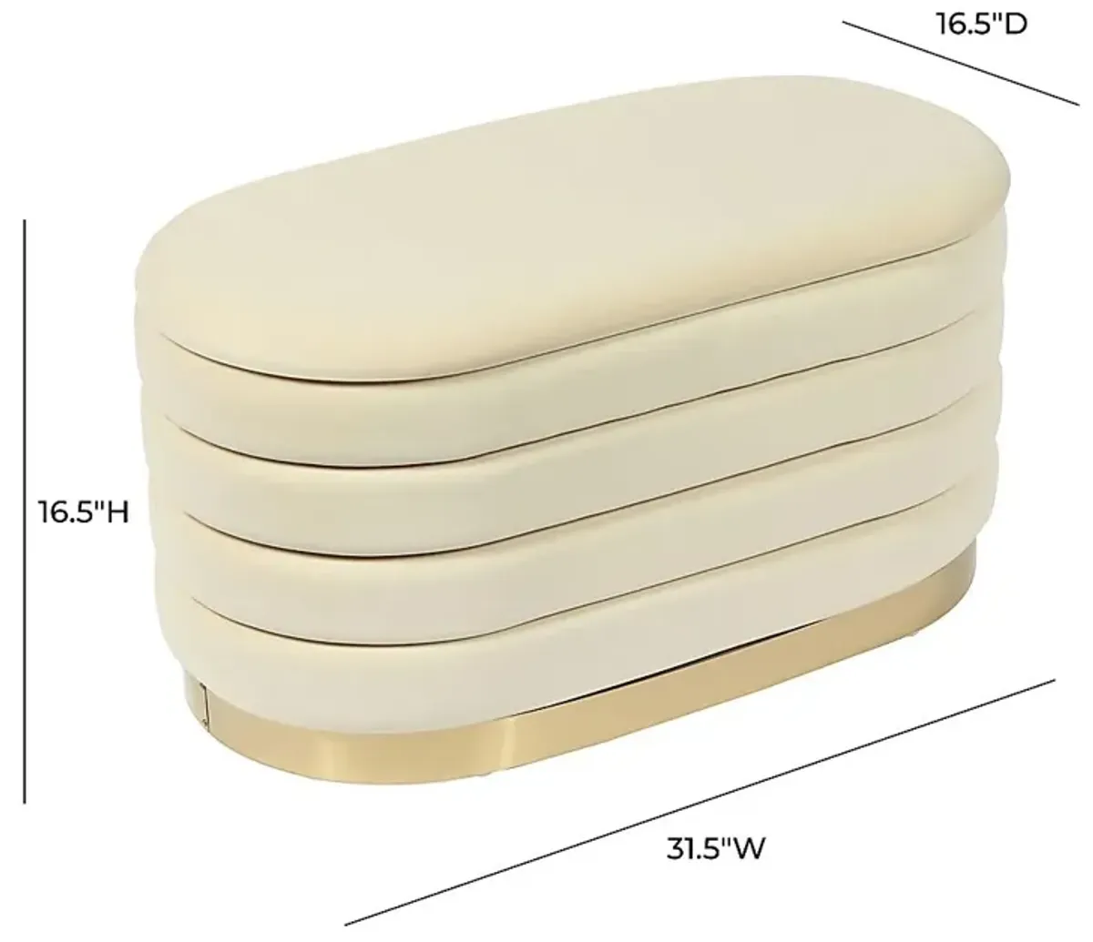 Moyra Cream Storage Bench