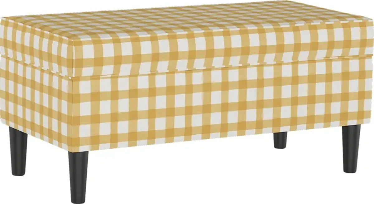 Cottage Charm Yellow Storage Bench