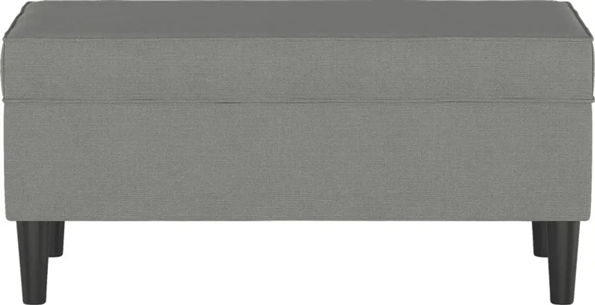 Creamy Hues Gray Storage Bench