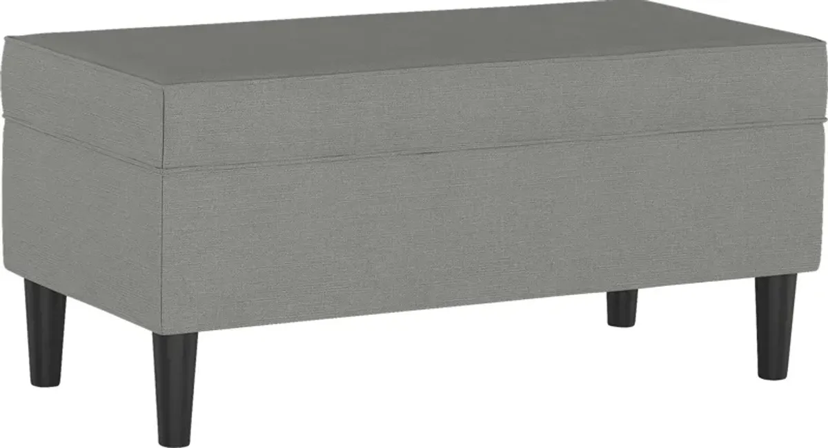 Creamy Hues Gray Storage Bench