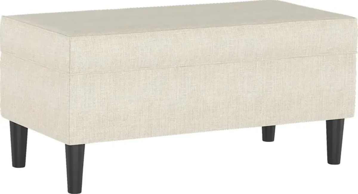 Cottage Charm Ivory Storage Bench