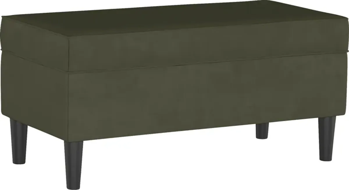 Sweet Plains Green Storage Bench