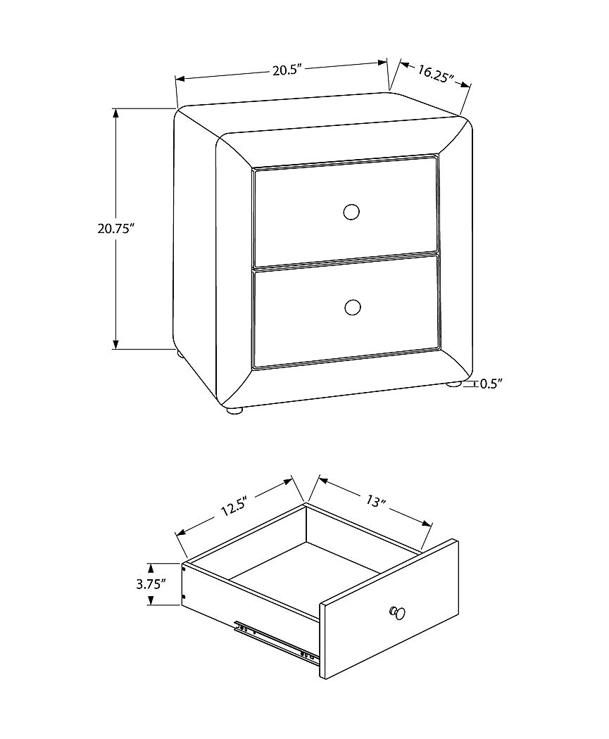 Stomner White Nightstand