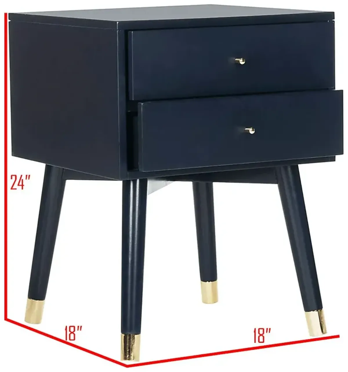 Idamor Navy Nightstand