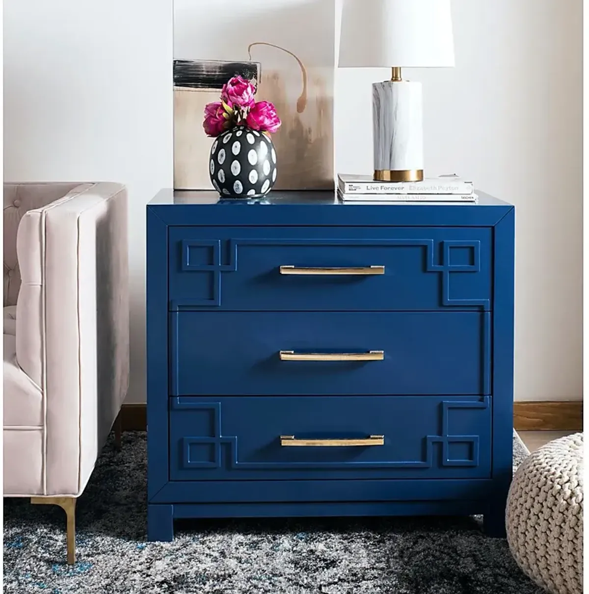 Mawood Blue Accent Cabinet