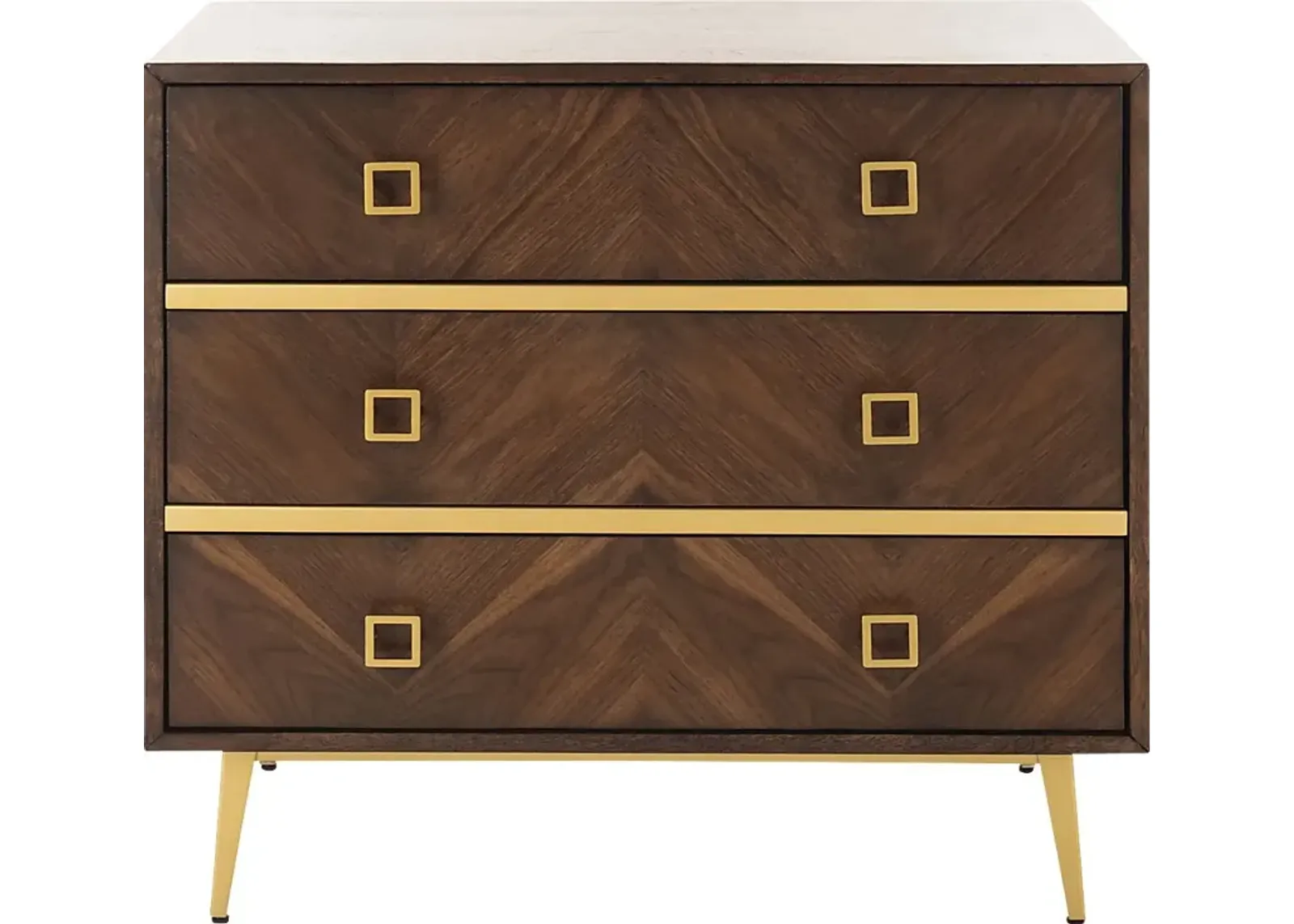 Mazyck Walnut Chevron Accent Cabinet