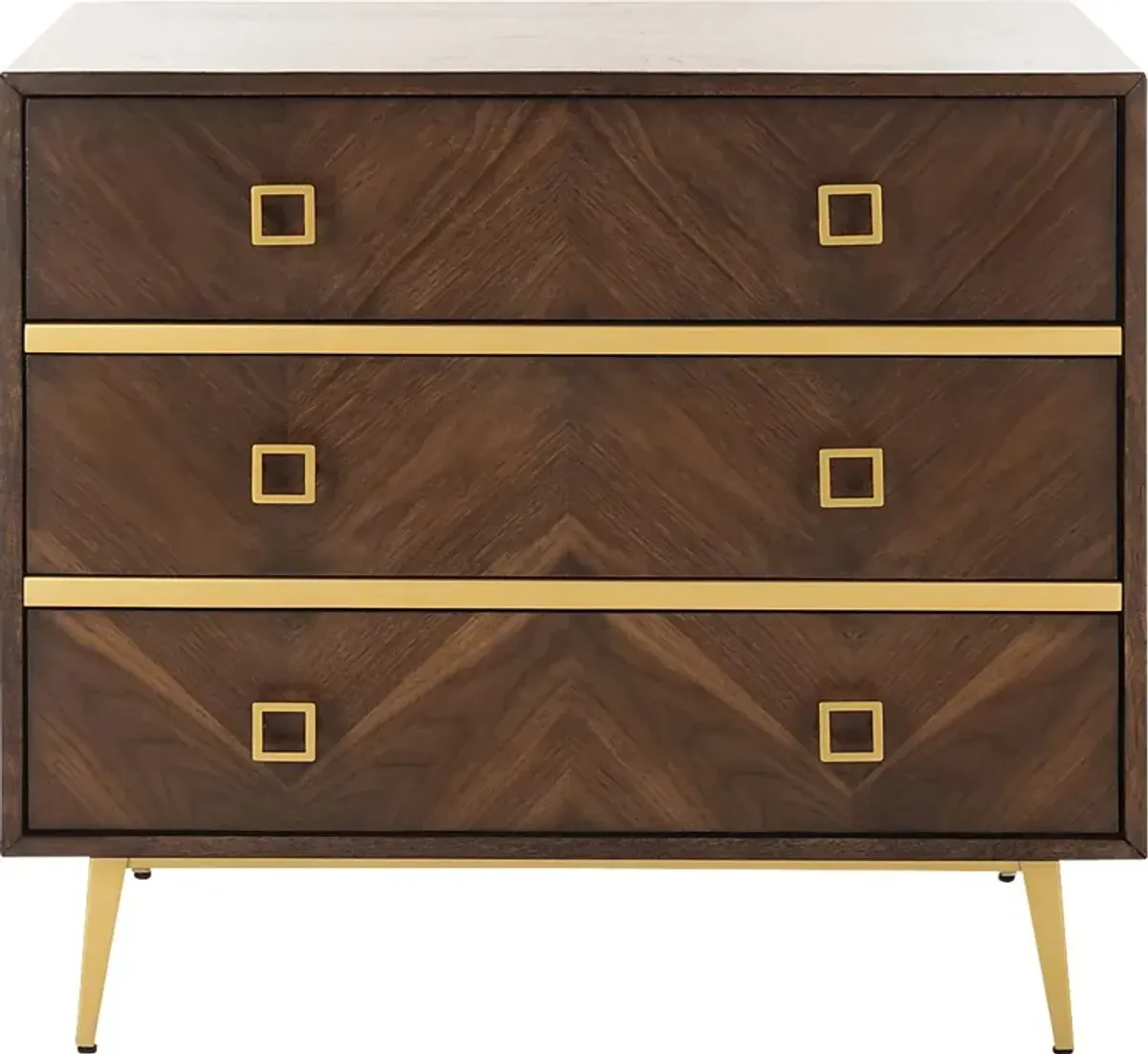 Mazyck Walnut Chevron Accent Cabinet