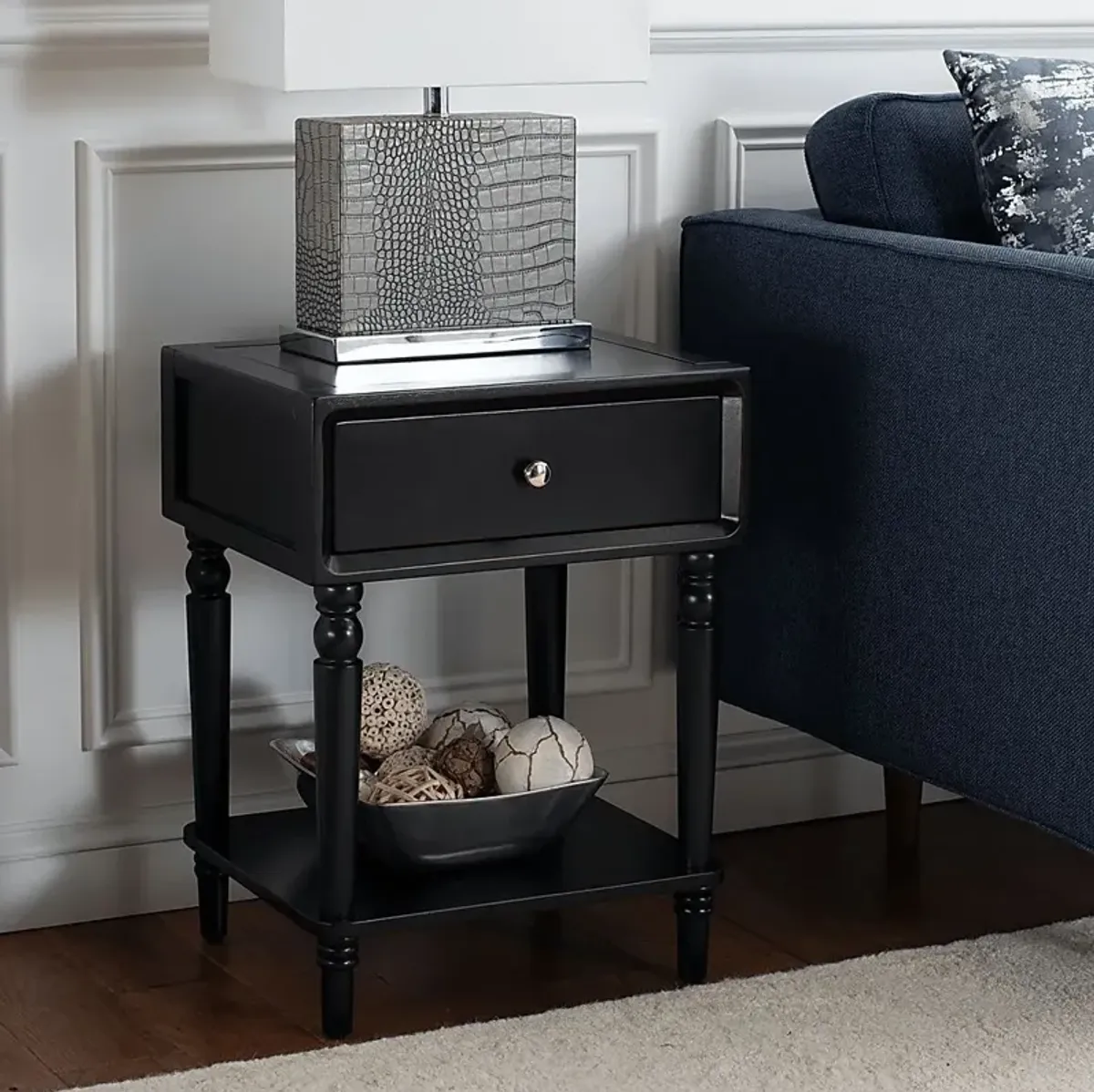 Wateree Black Nightstand