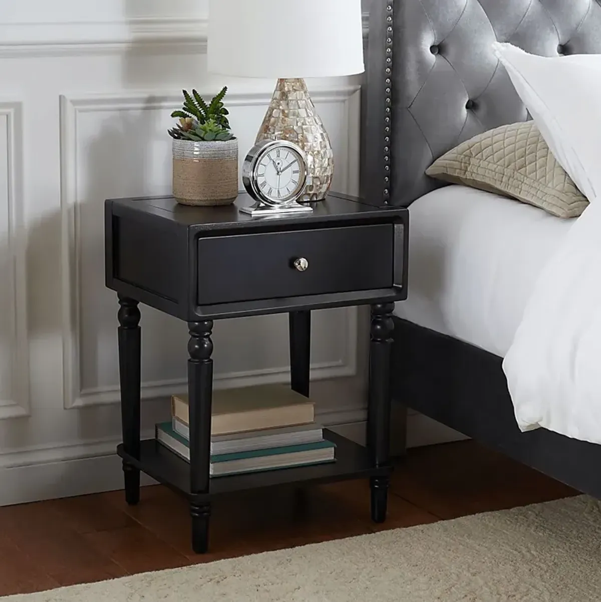 Wateree Black Nightstand