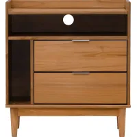 Symelo 2 Drawer Brown Nightstand