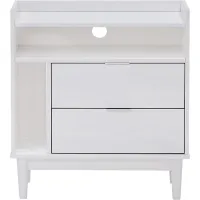 Symelo 2 Drawer White Nightstand