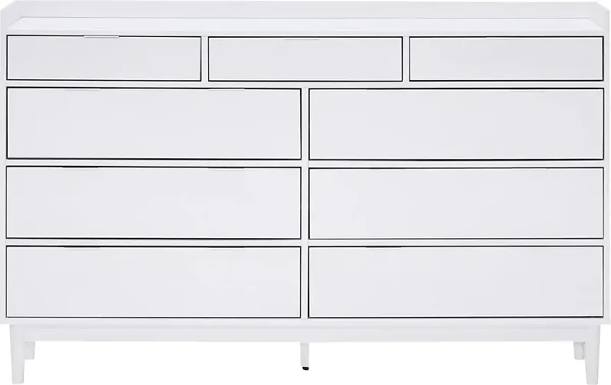 Symelo White 9 Drawer Dresser