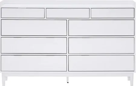 Symelo White 9 Drawer Dresser