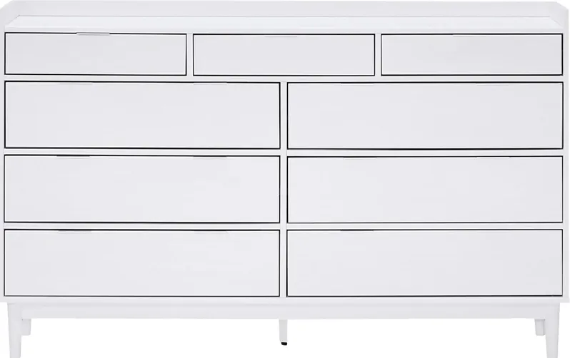 Symelo White 9 Drawer Dresser