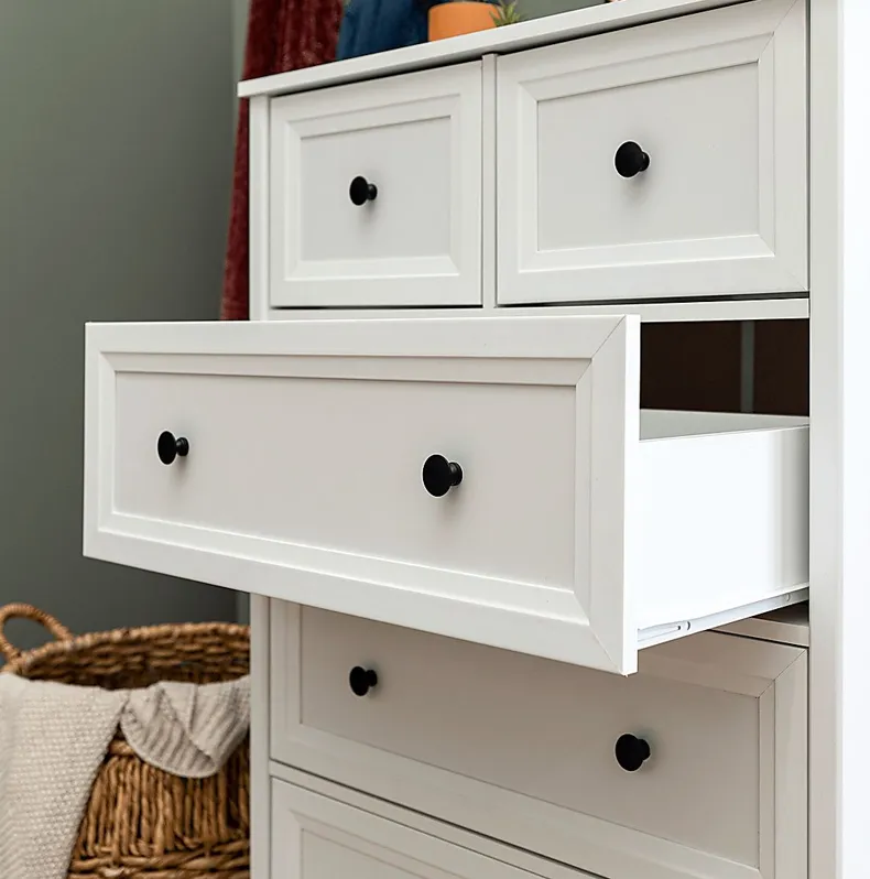 Arlora White 5 Drawer Chest