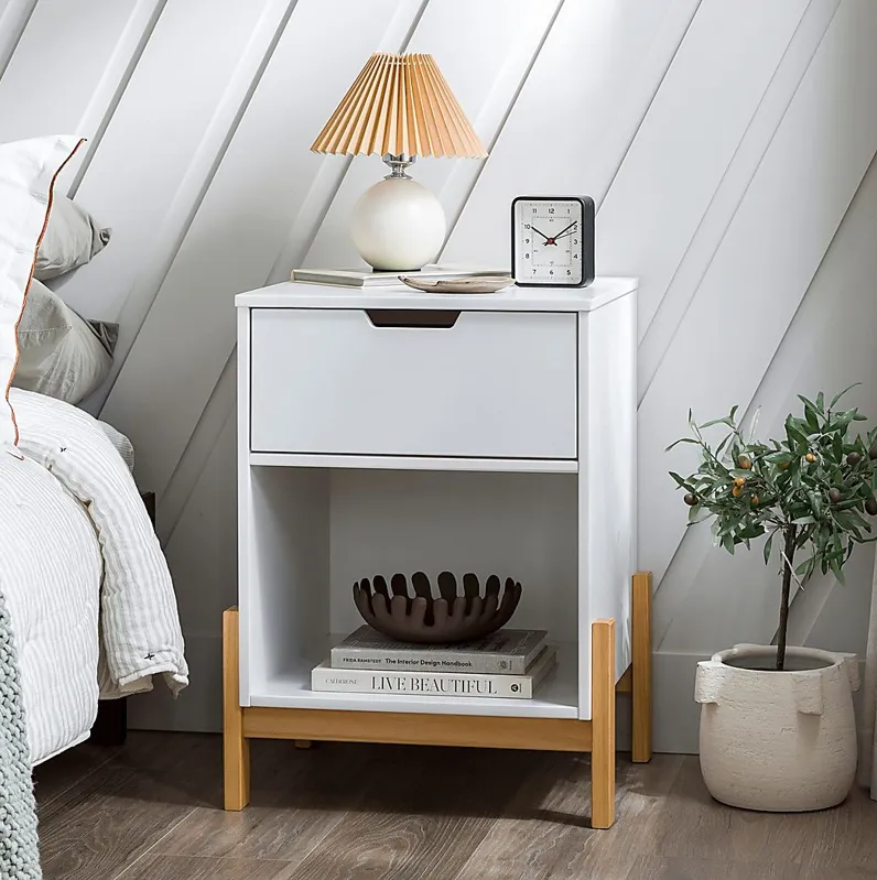 Durrette White Nightstand