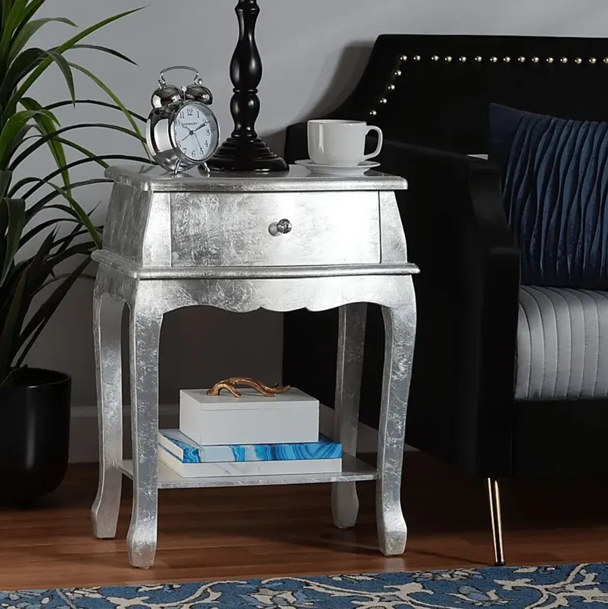 Brinkhoff III Silver Nightstand