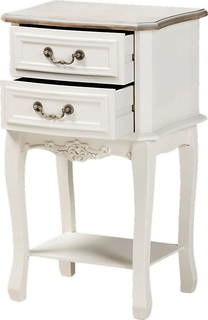 Demille White End Table