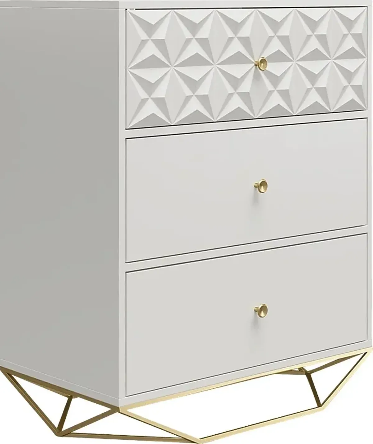 Carbore White 3 Drawer Dresser