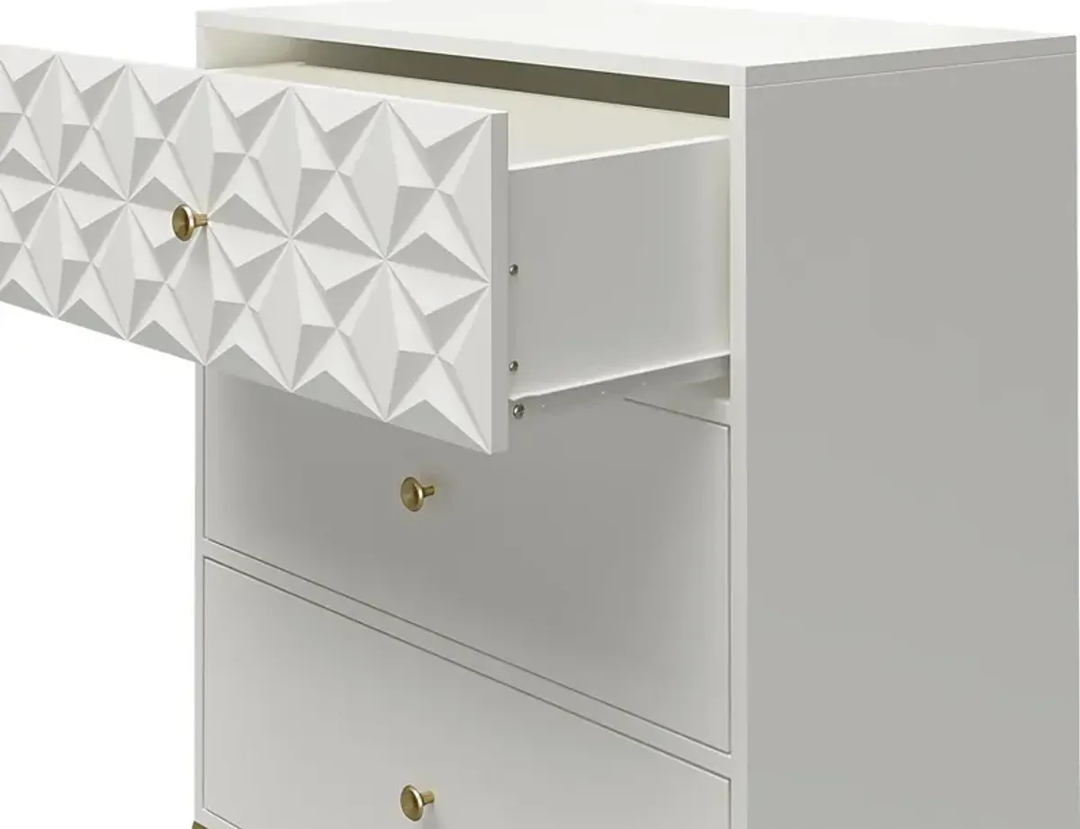 Carbore White 3 Drawer Dresser